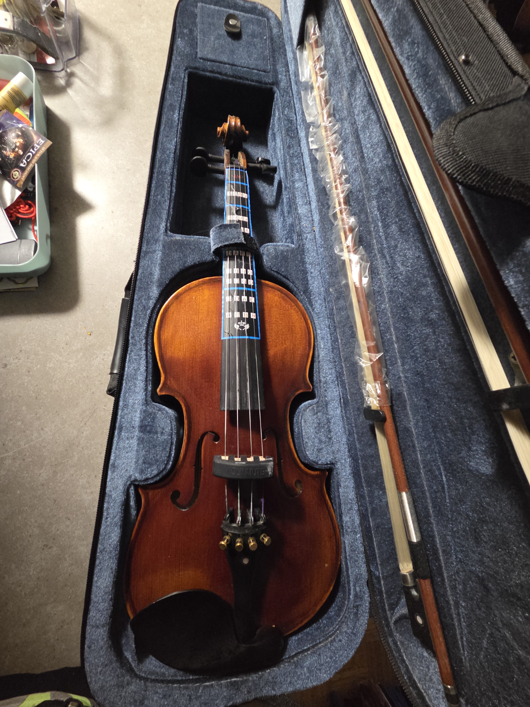 Violin with case and two bows