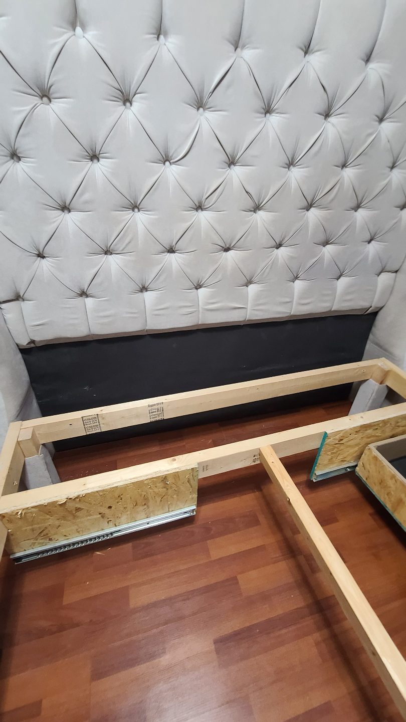 Upholstered Queen Bed Frame with Storage Drawers - photo 4
