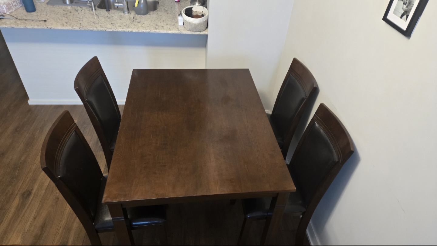Dining table with 4 chairs - (Brown) - photo 2