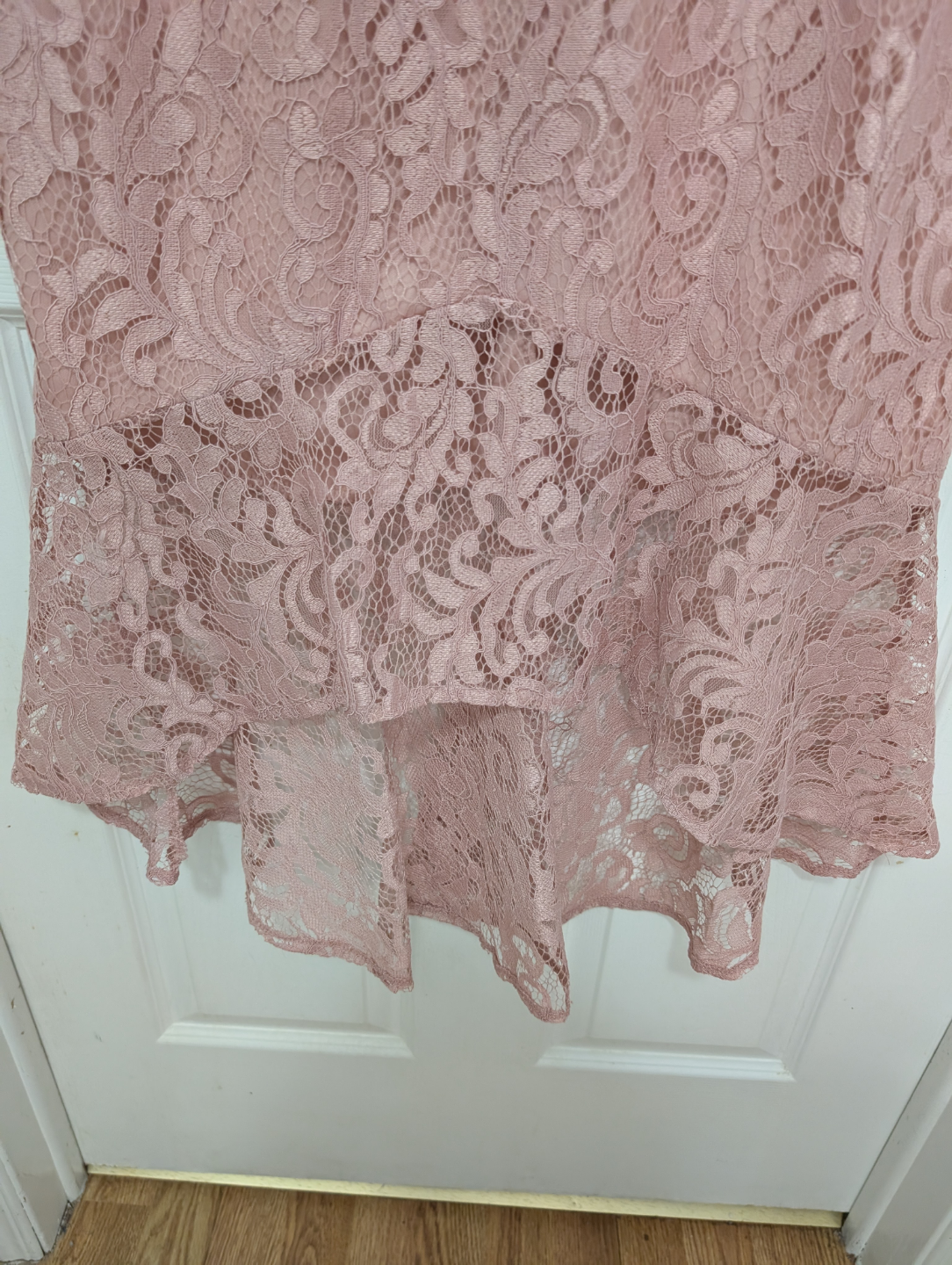 SHEIN Dusty Rose Lace High-Low Midi Dress Size L - photo 3