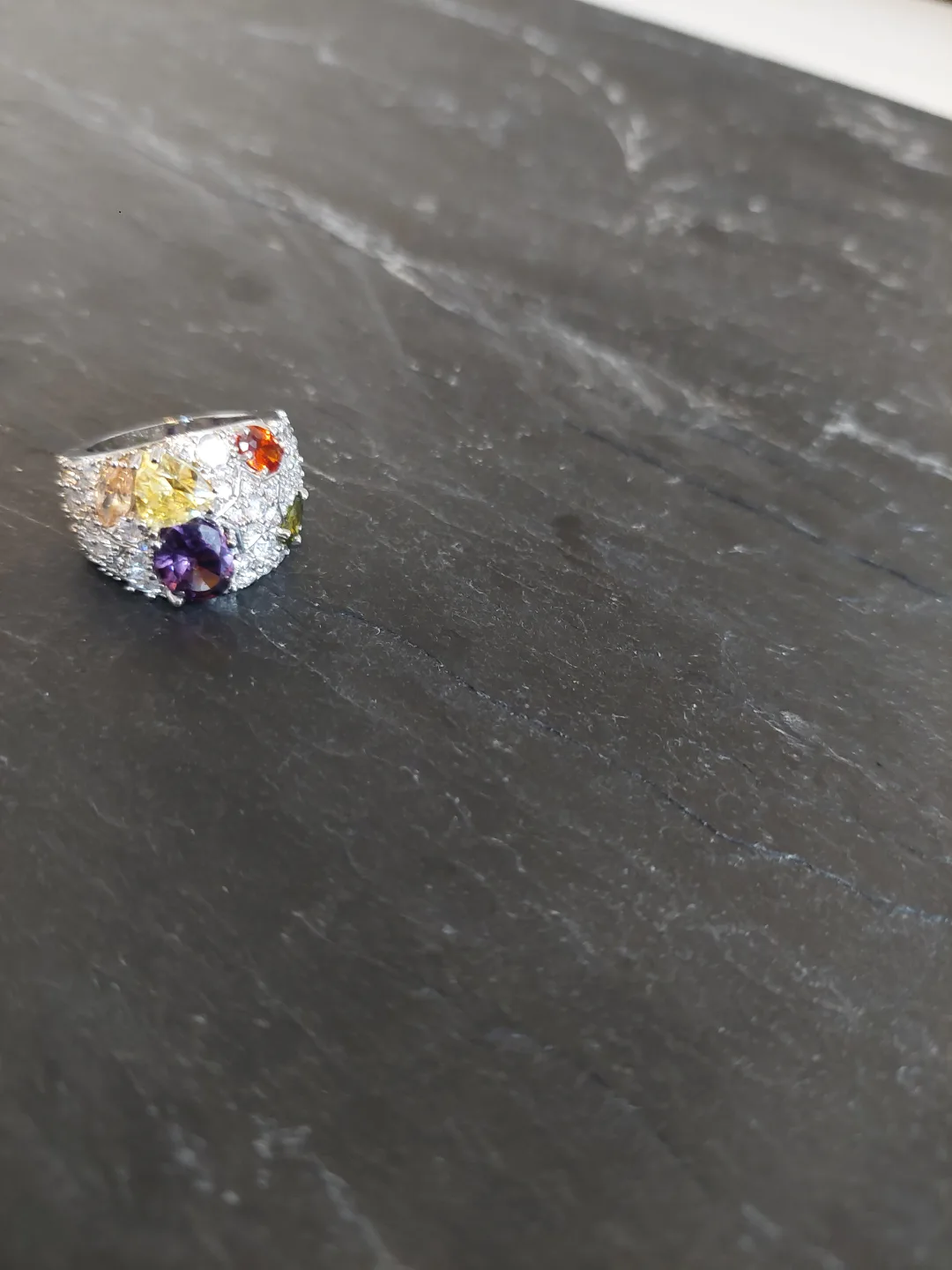 Multicoloured Gemstone and Cubic Zirconia Ring image indicator(3)