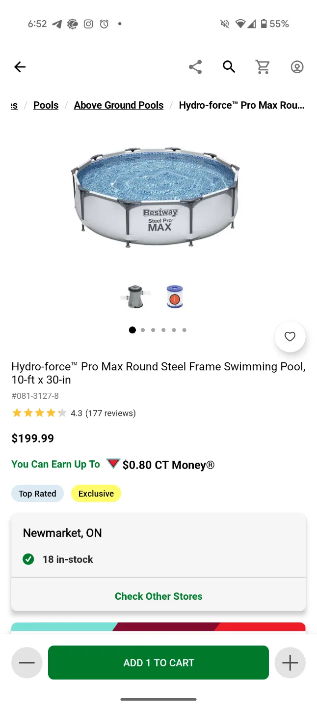 Bestway Hydro-Force Pro Max Round Steel Frame Swimming Pool thumbnail