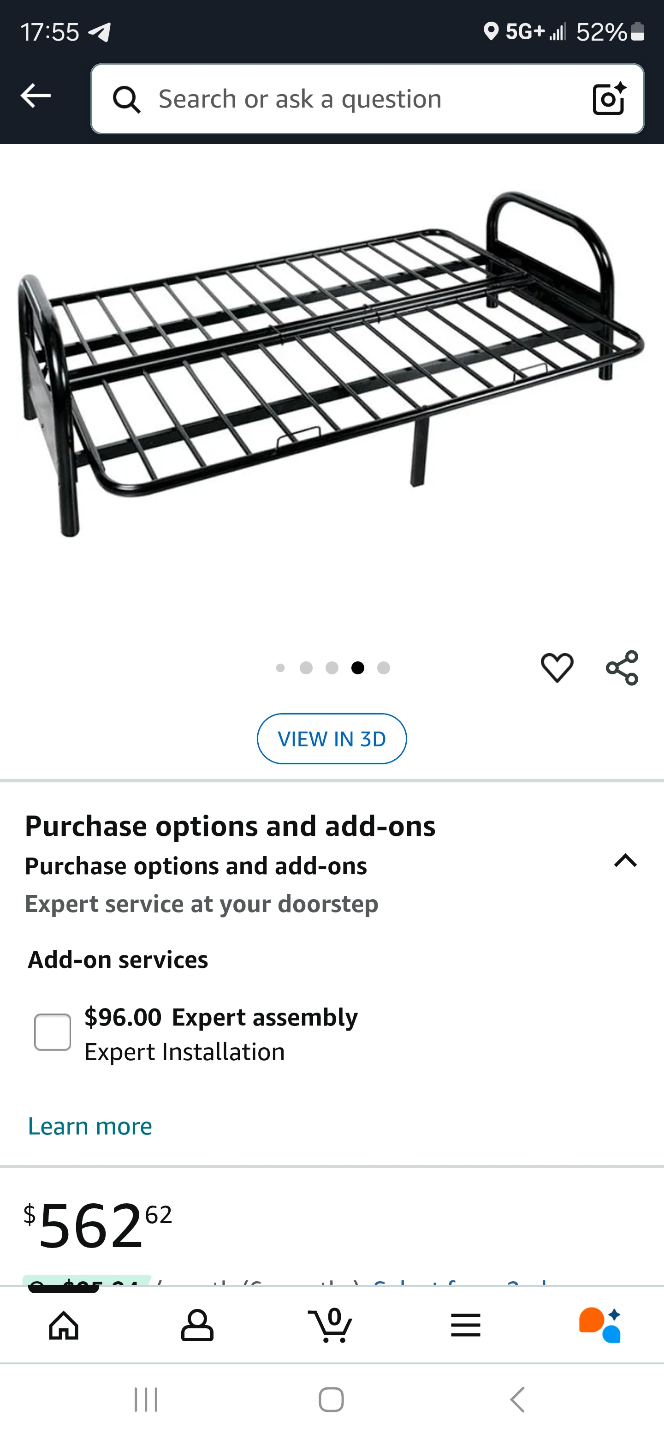 Black Futon Frame with Mattress - photo 5