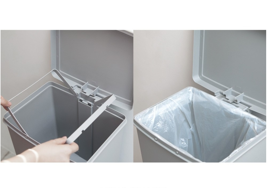 [Brand New] Two-Compartment Step Trash Can - White - photo 4