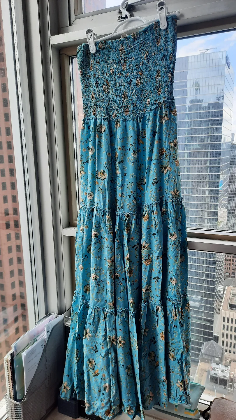 Strapless tiered maxi dress M thumbnail