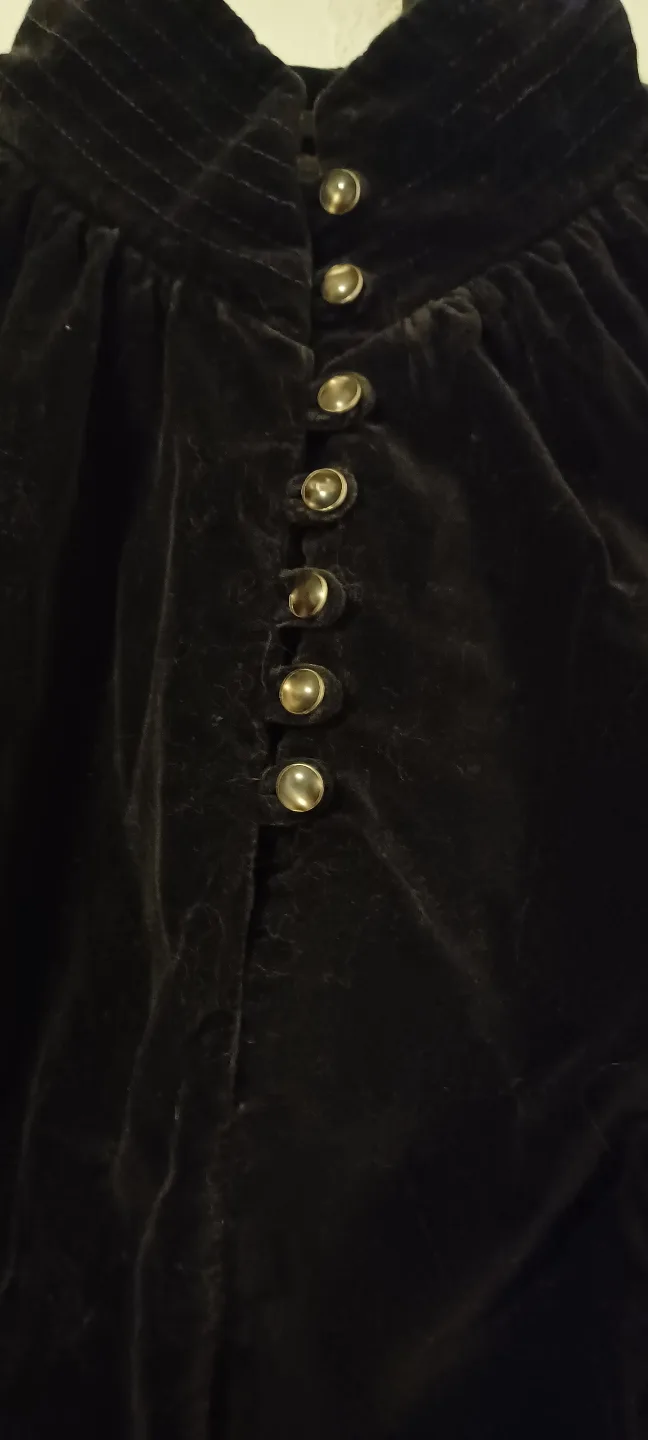 Black Velvet and Lace Overlay Dress Shirt image indicator(5)