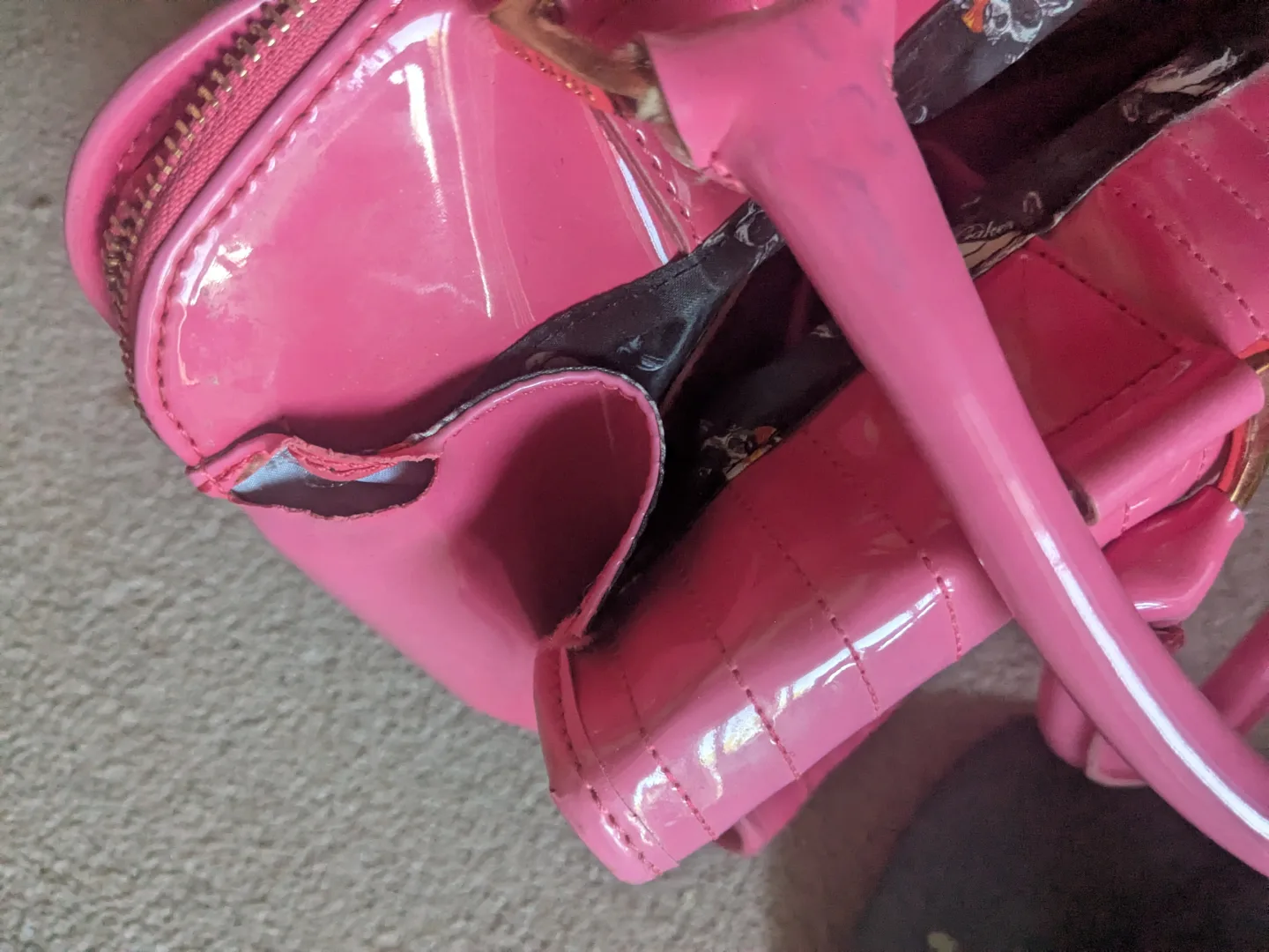 Pink Ted Baker Patent Leather Handbag image indicator(4)