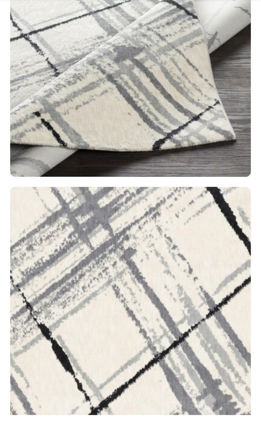 Surya Apricity Rug 5'3"x7' Grey and White