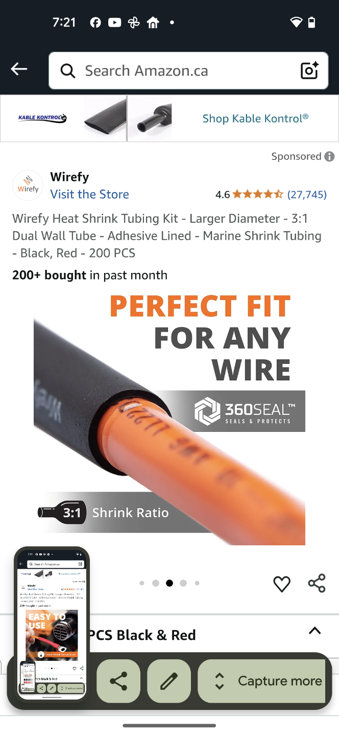 Wirefy Heat Shrink Tubing Kit - 200 PCS Black & Red - photo 4