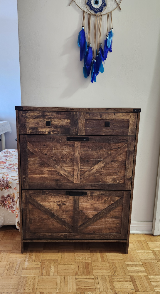 New and Unused Shoe Storage – Rustic Brown