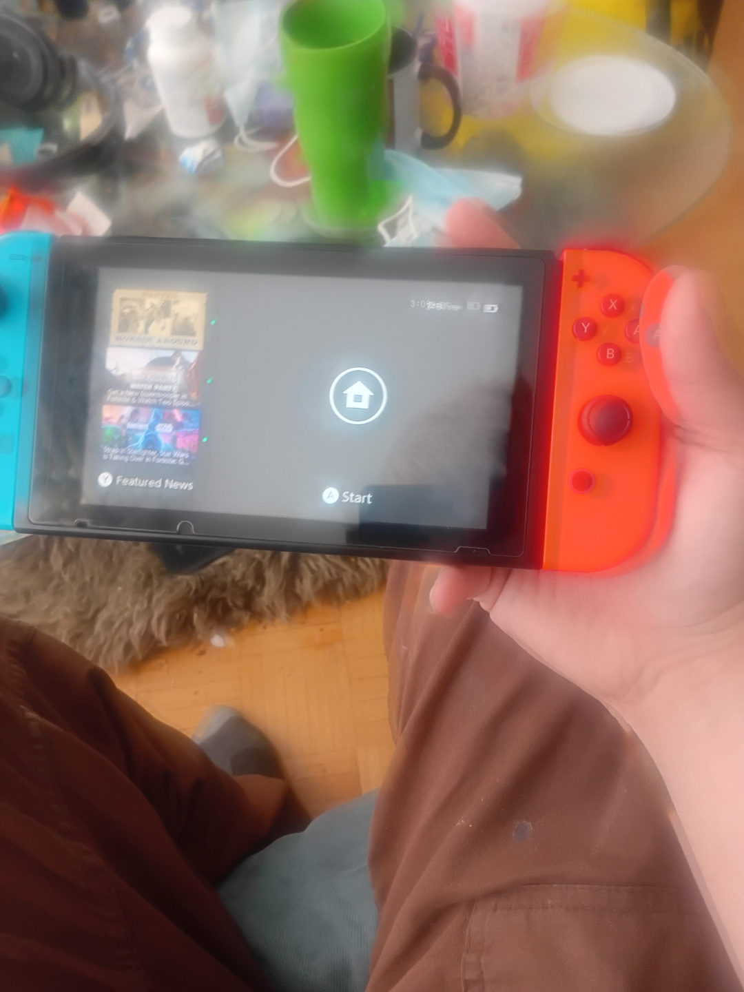Nintendo Switch Console Turquoise and Red Joy-Cons - photo 5