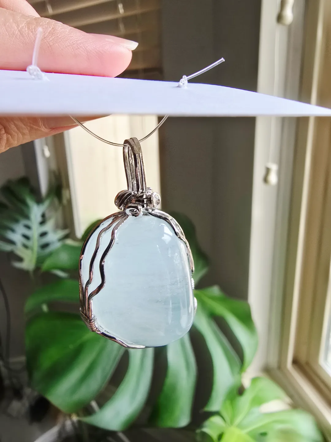 New Aquamarine natural gemstone pendant thumbnail