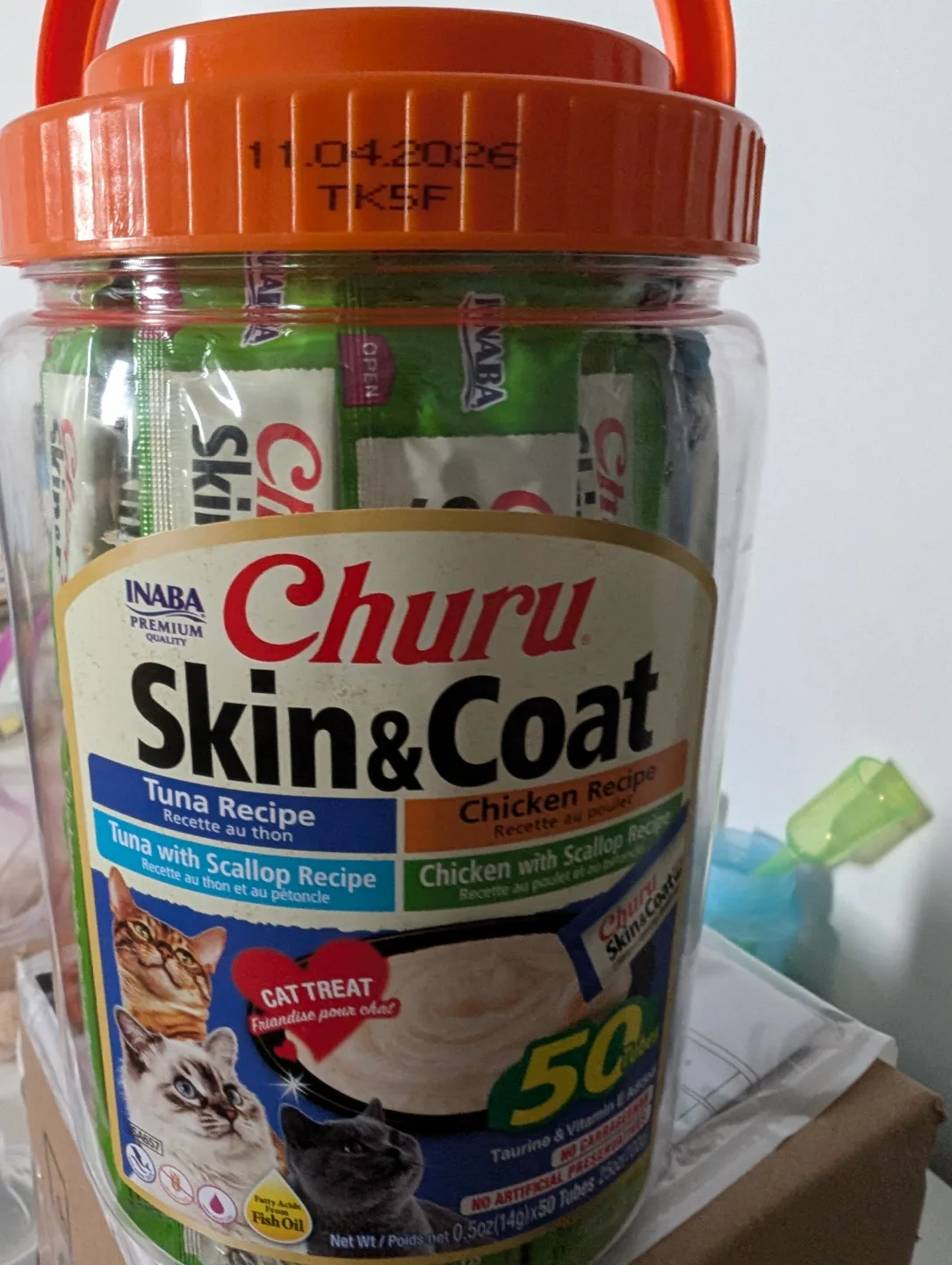 INABA Churu Skin & Coat Cat Treats - 50 Tubes image indicator(2)