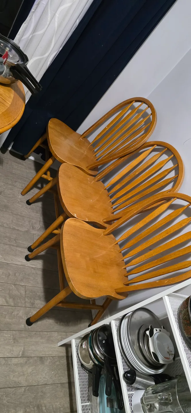 Solid Wood Dining Table and 3 Chairs Set thumbnail