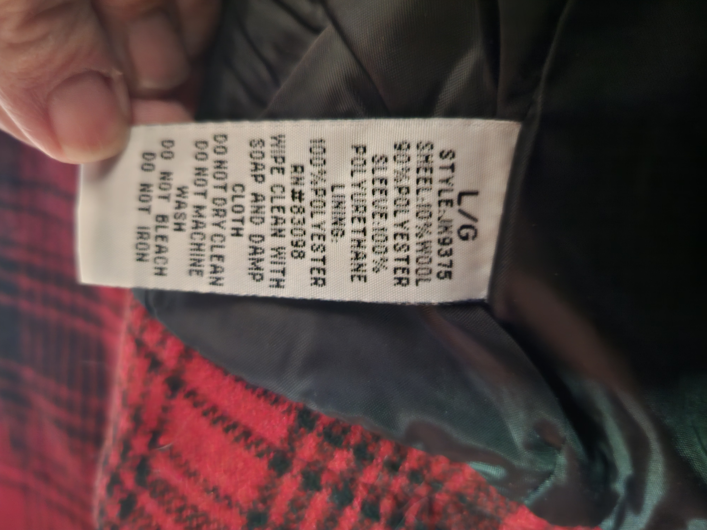 Ci Sono by Cavalini Red and Black Plaid Moto Jacket Size L/G - photo 5