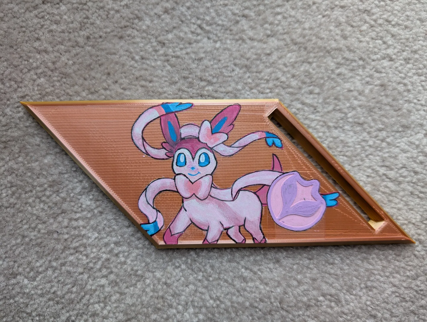 Sylveon card with hand painted PSA slaps and figurines image indicator(4)