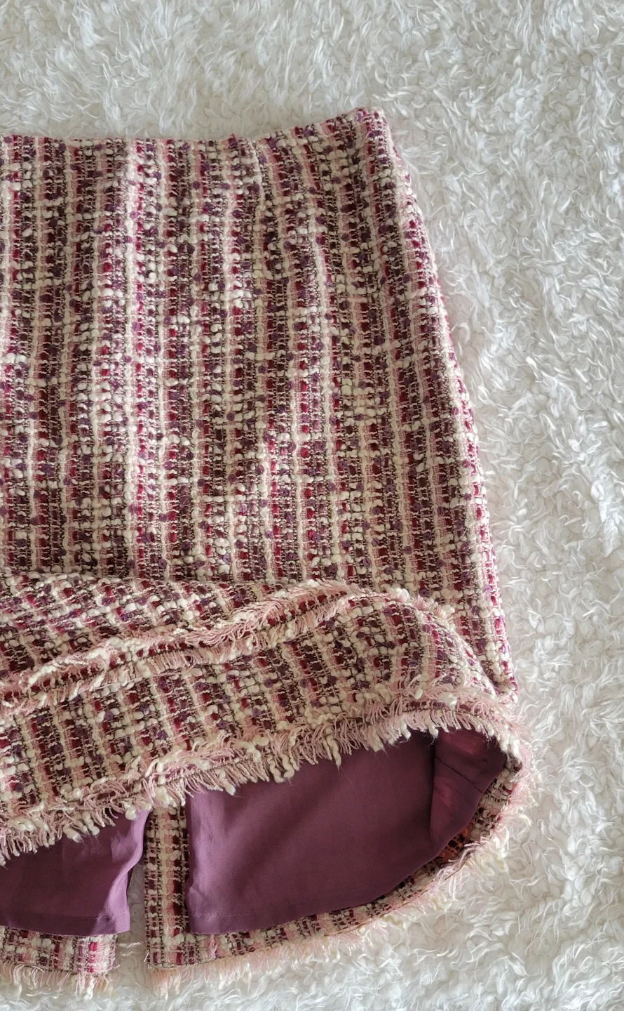 Pink and Purple Tweed Pencil Skirt Sz 6 image indicator(7)