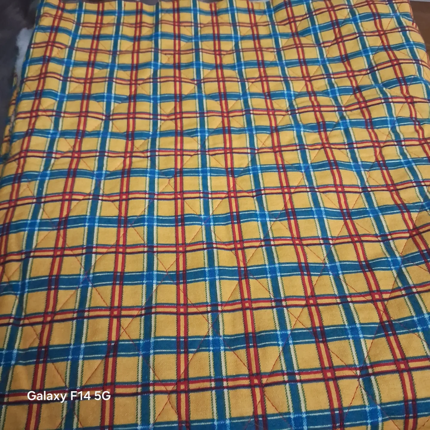 Quilted Fabric Panel - Yellow Plaid thumbnail