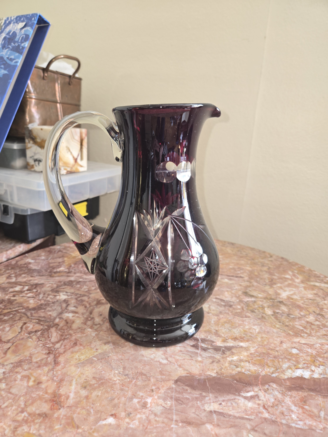 Vintage Purple Glass Pitcher