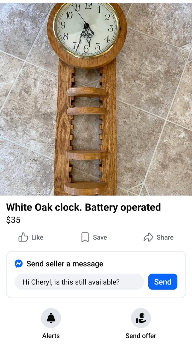 Home Made Solid Wood Wall Clock/Shelf - photo 5