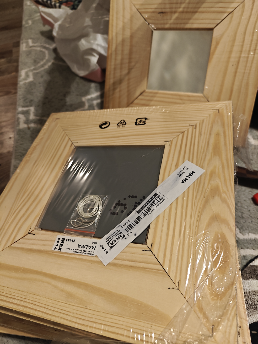 IKEA MALMA Unassembled Pine Picture Frames (Set of 9