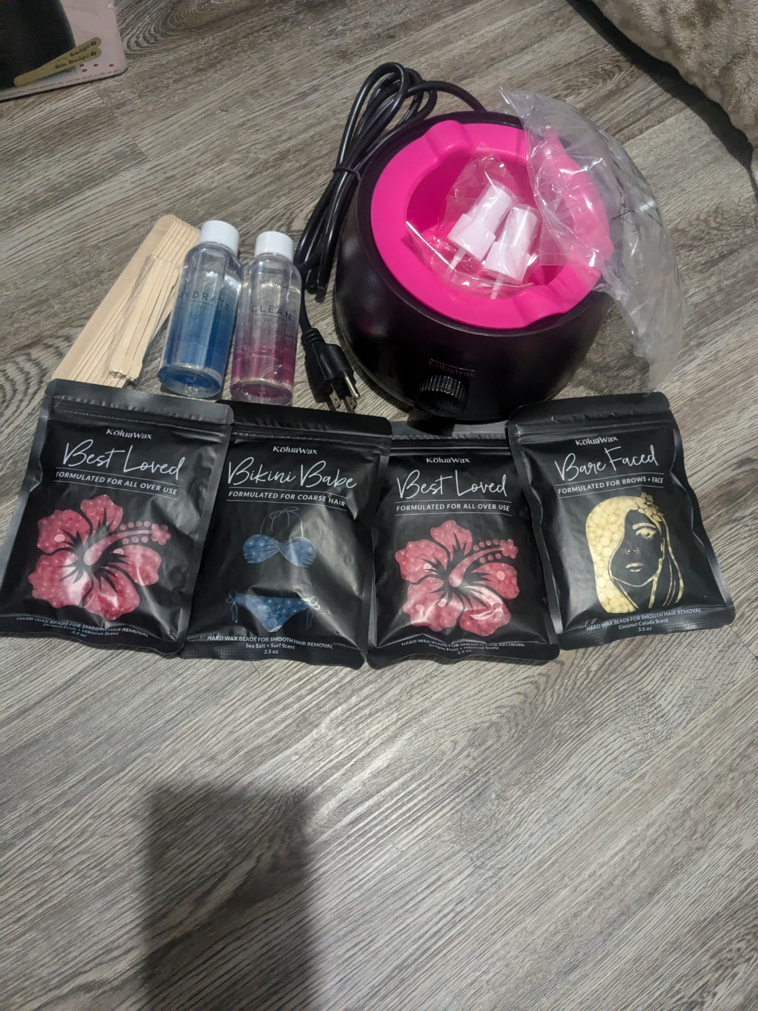 KoluaWax Hard Wax Beads Kit with Warmer