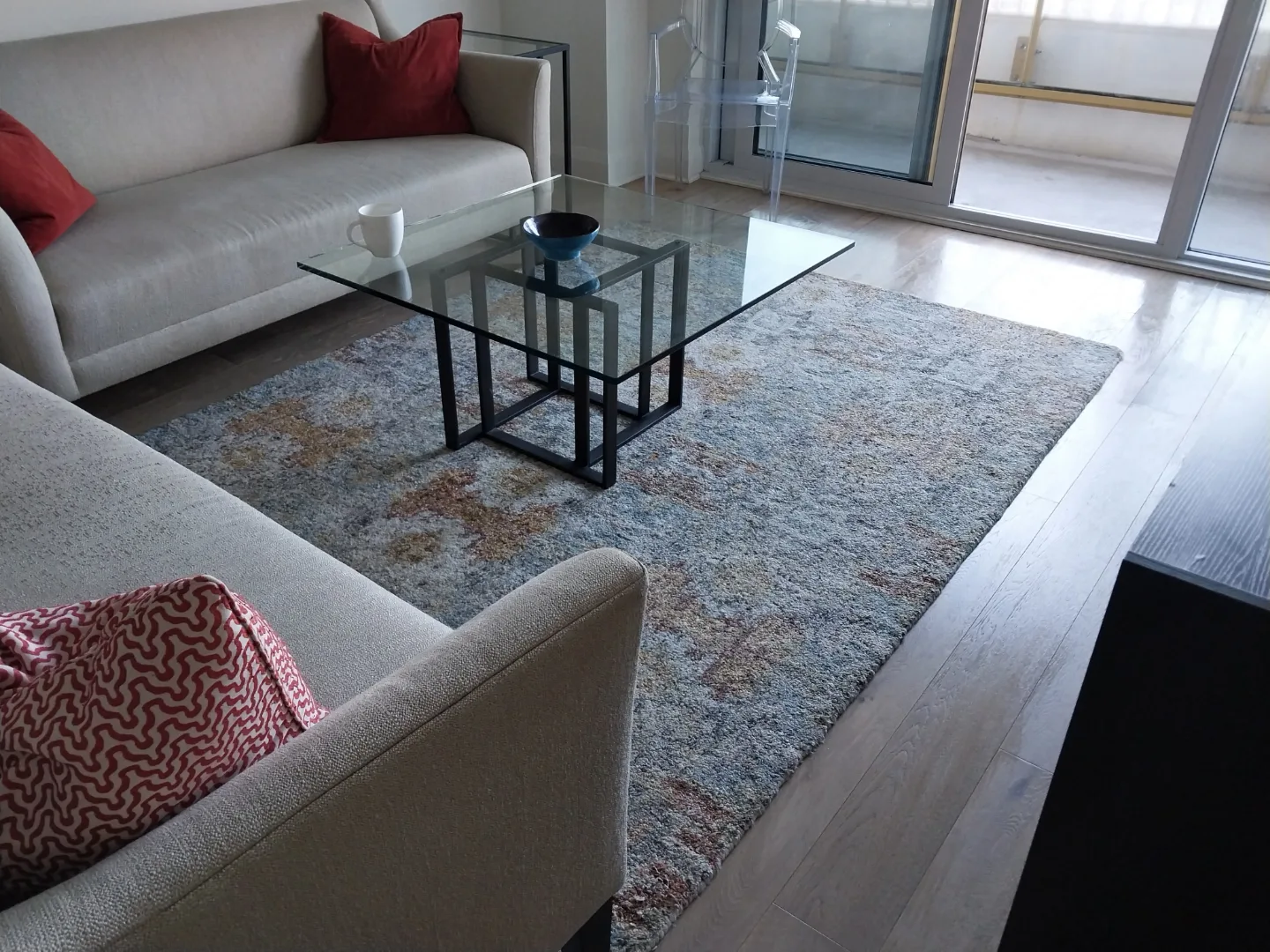 Modern Glass Top Coffee Table with Metal Frame image indicator(4)