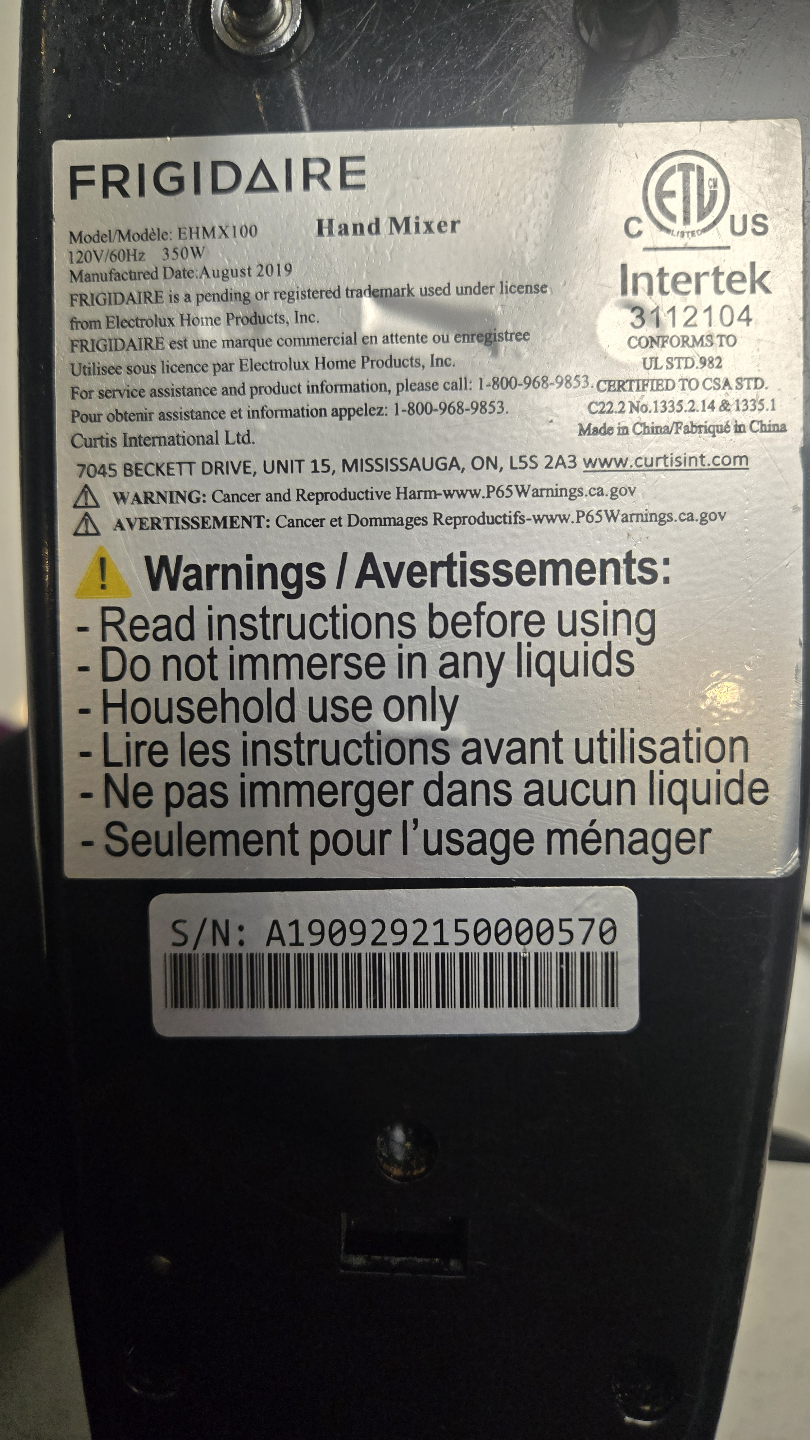 Frigidaire Hand Mixer - Black - photo 2