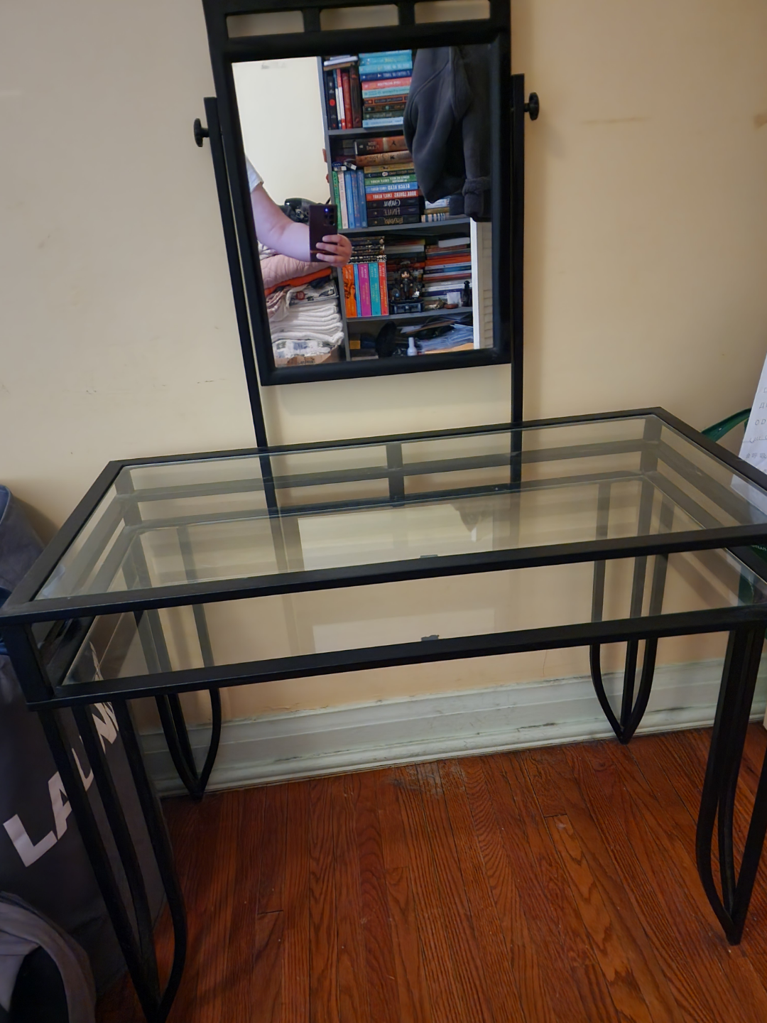 Glass-top Vanity Table with Mirror - photo 2