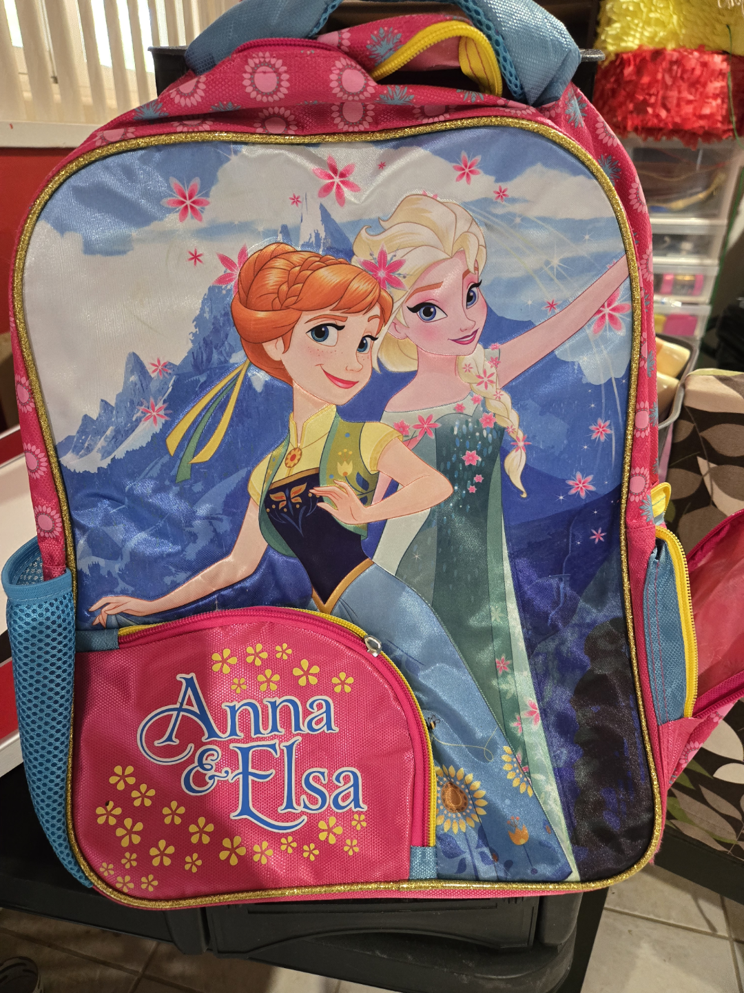 Frozen Anna & Elsa Rolling Backpack with handle and wheels