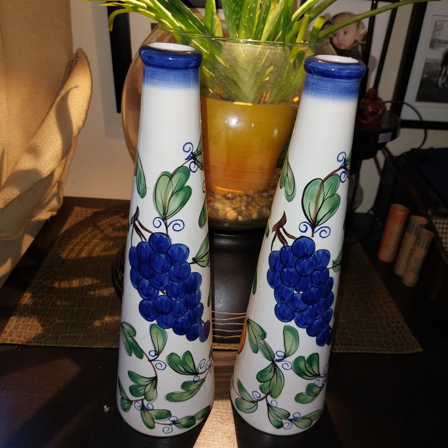 Pair of Vintage Togo Ceramic Vases Fruit Design *Hudson Bay* image indicator(2)