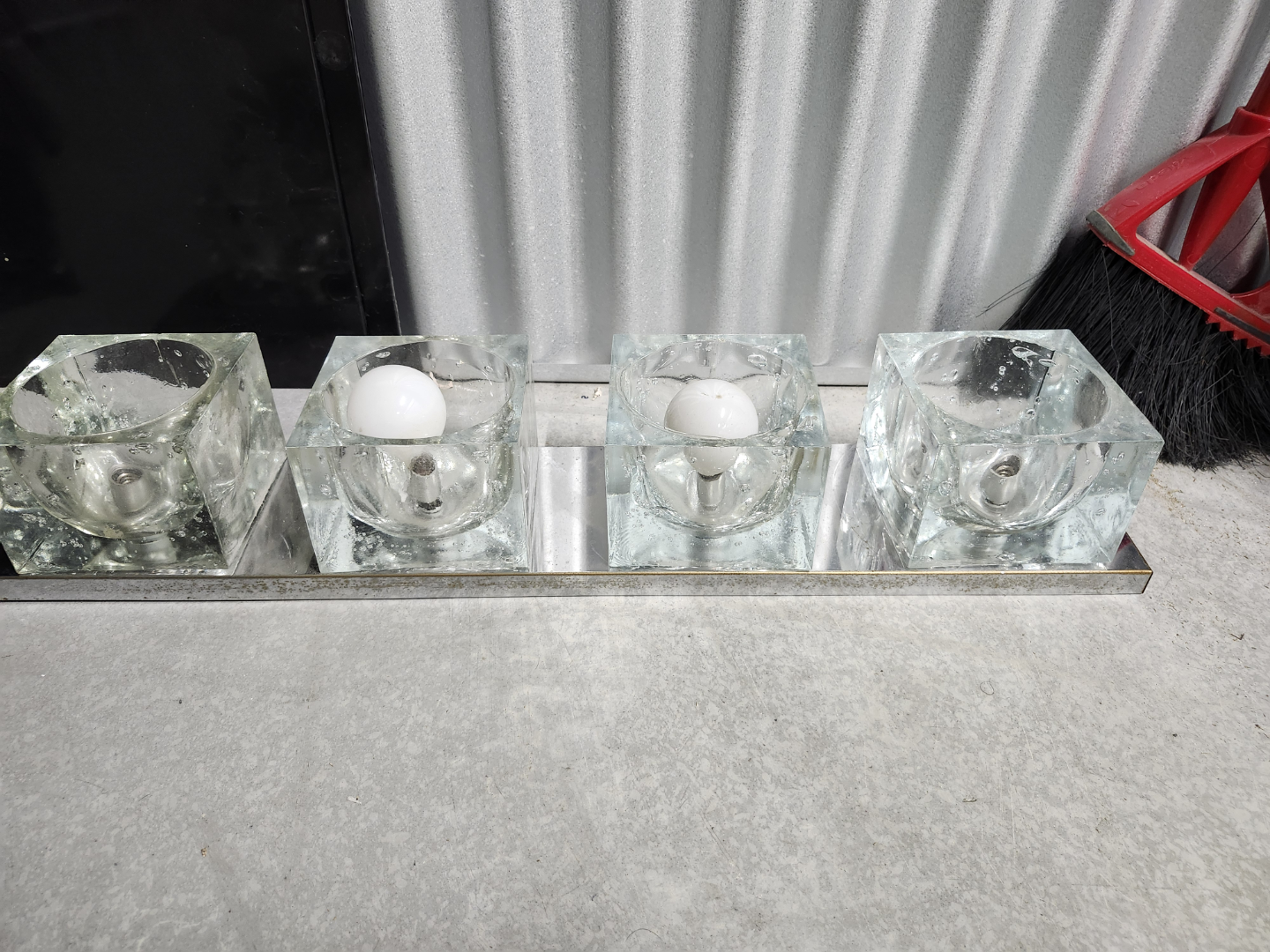 Crystal Mid-Century Modern Four-Light Vanity Fixture