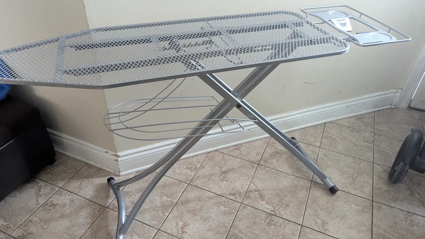 Silver Metal Ironing Board with Shelf image indicator(5)
