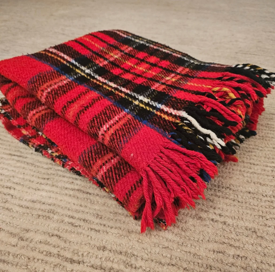 Shop Garage Sale: Scottish Tartan Wool Blanket (50”x50”) thumbnail