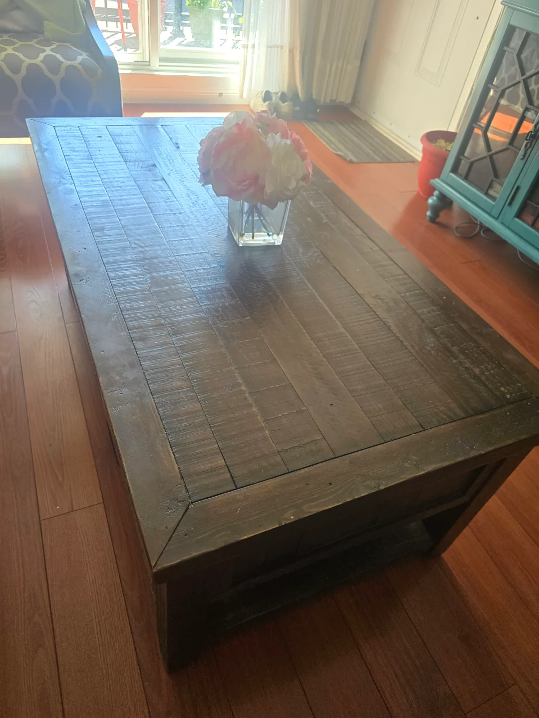 Rustic Farmhouse Style Coffee Table with Storage thumbnail