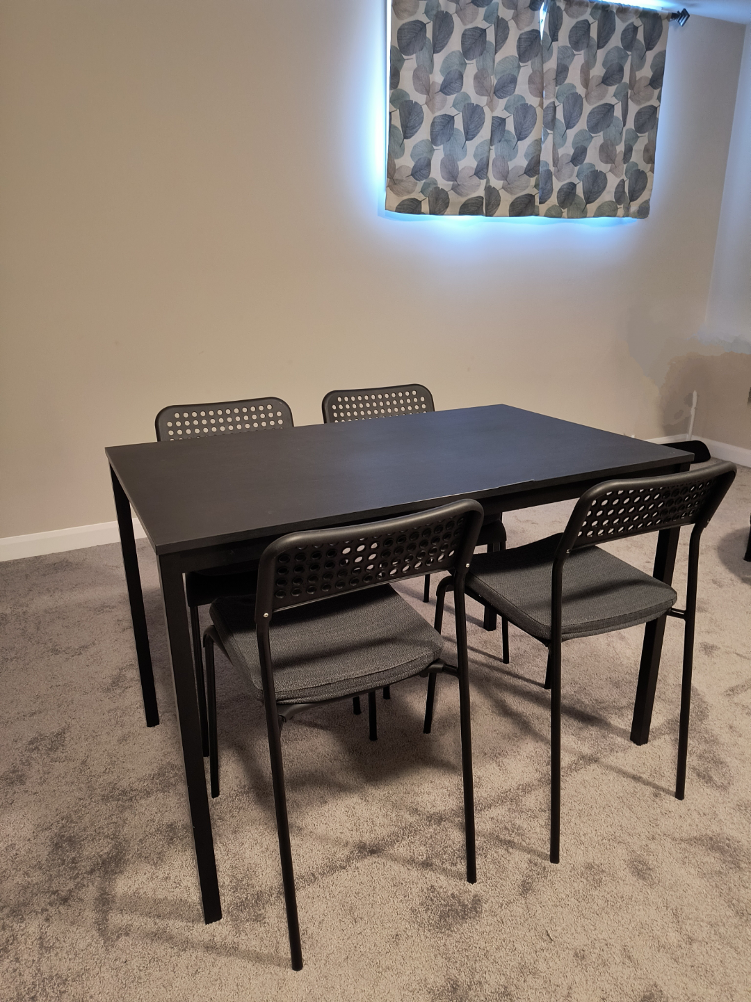 Black Dining Table Set with Four Chairs - photo 2