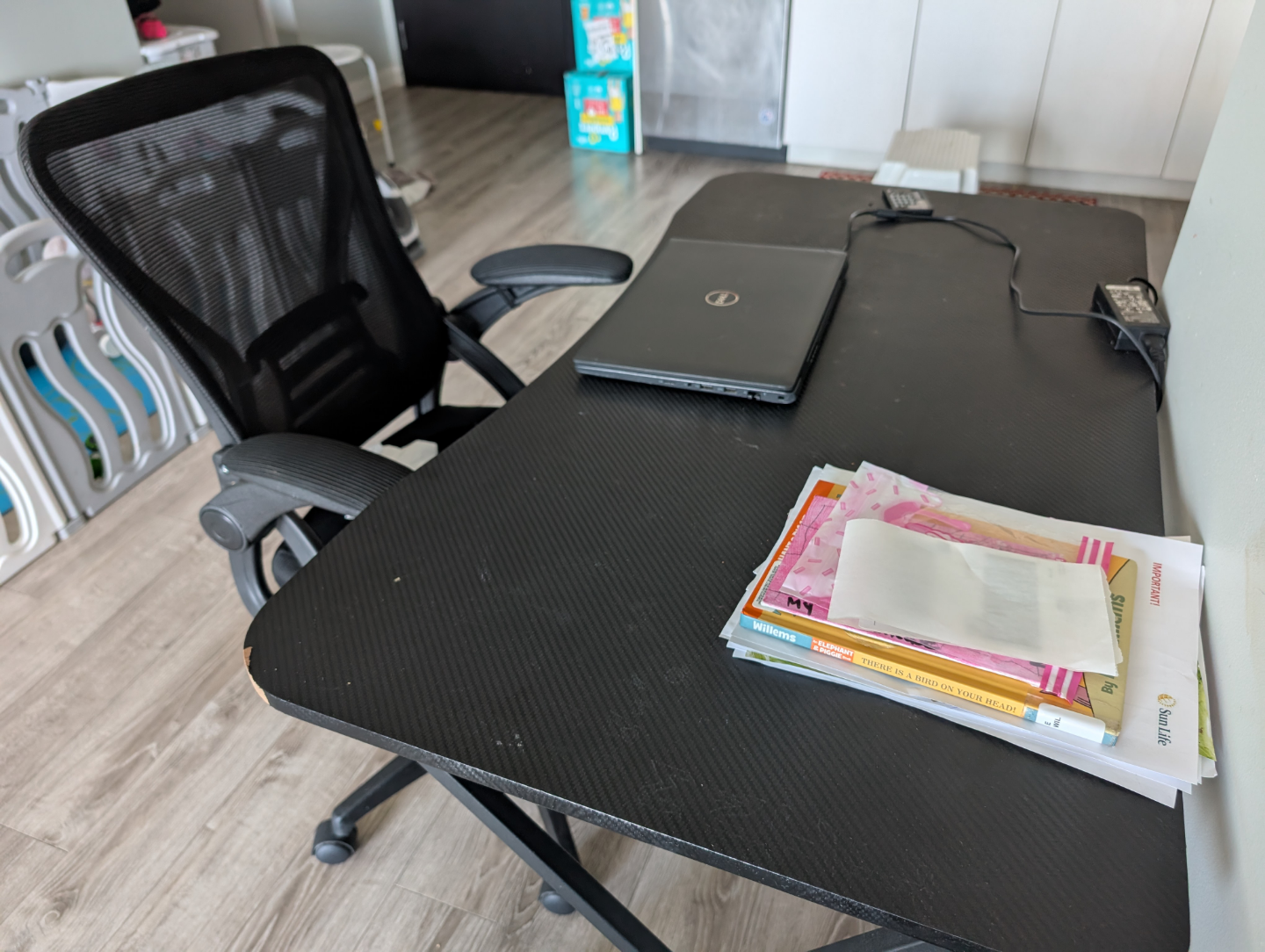 Black Computer Desk and Office Chair - photo 3