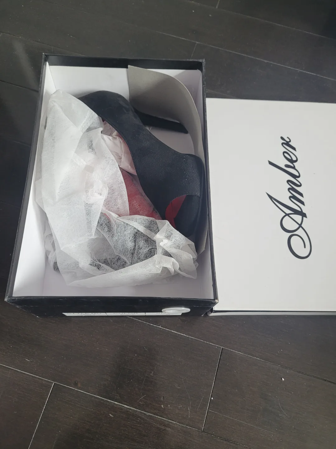 Amber Women's Black Peep-Toe Heels - Size 35 image indicator(3)