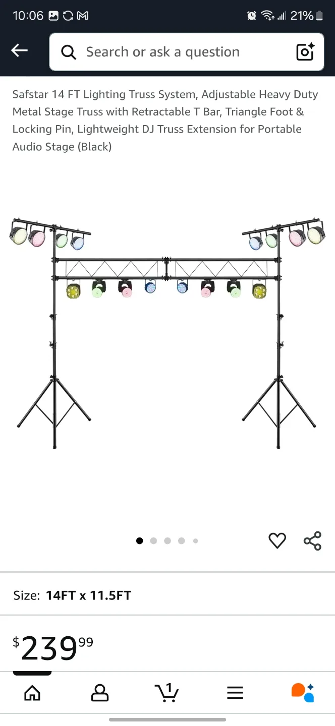 Safstar 14FT Lighting Truss System thumbnail