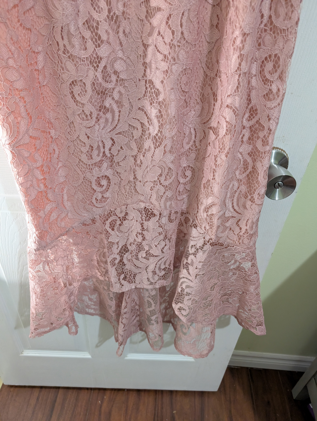 SHEIN Dusty Rose Lace High-Low Midi Dress Size L - photo 4