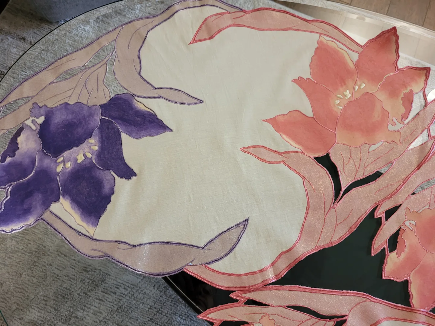 Vintage Floral HAND PAINTED table mats image indicator(2)