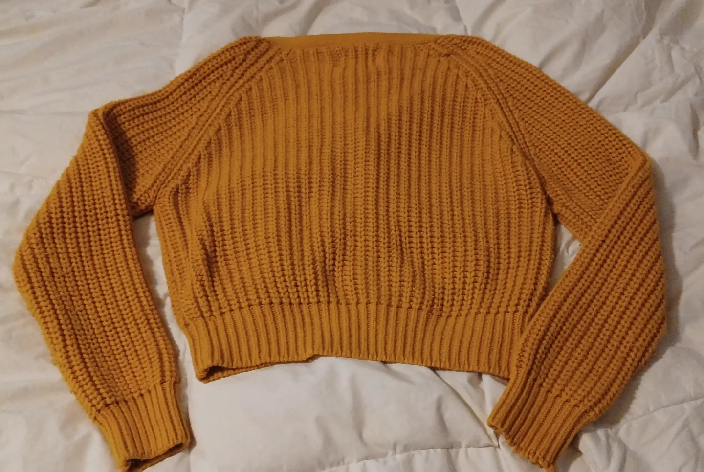 Mustard Yellow Knit Cardigan Sweater image indicator(3)