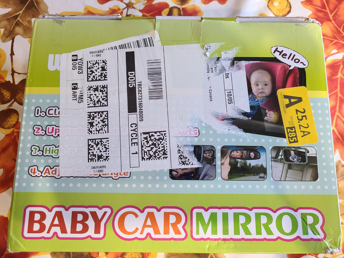 Shatterproof Baby Car Mirror - 360° Rotatable, Extra Large