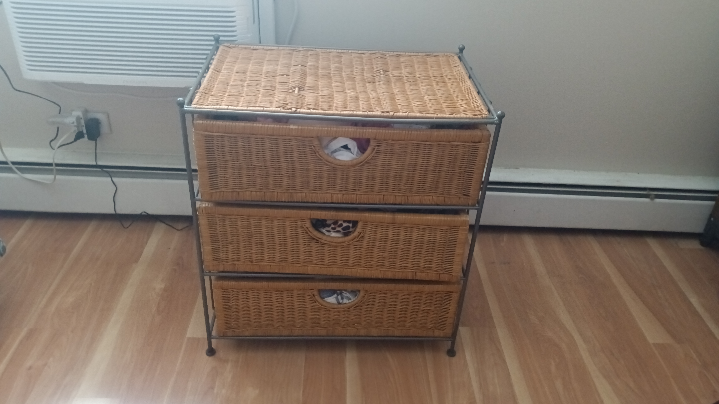 Wicker 3-Drawer Storage Unit
