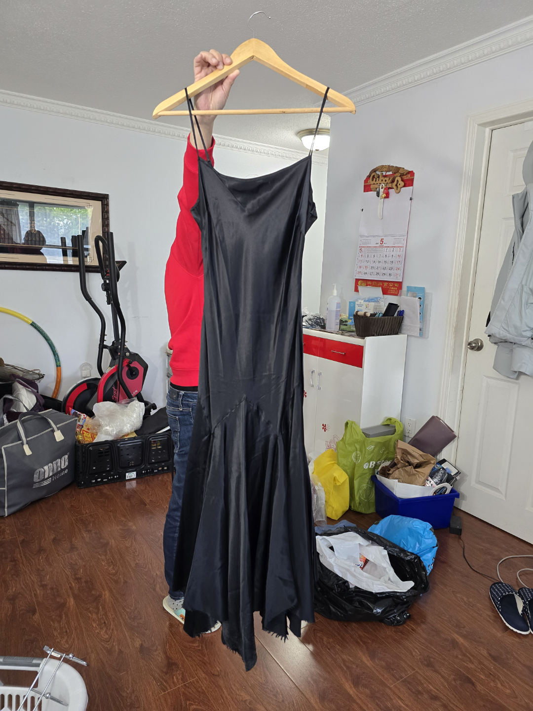 Black Satin Slip Dress