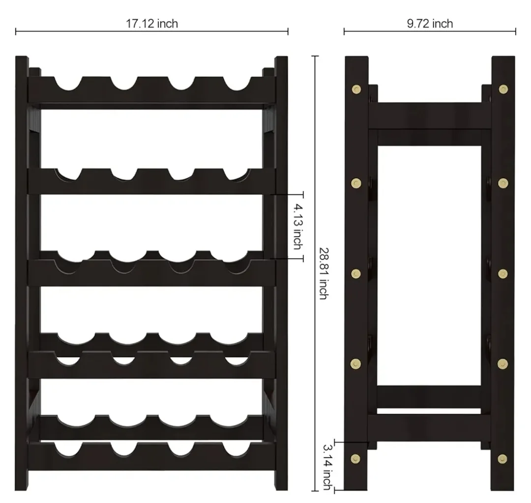 5 Tier Bamboo Wine Rack image indicator(4)