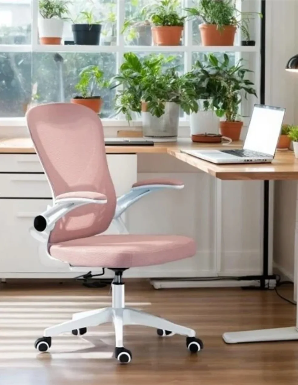 Ergonomic Pink Office Chair with Adjustable Lumbar Support thumbnail