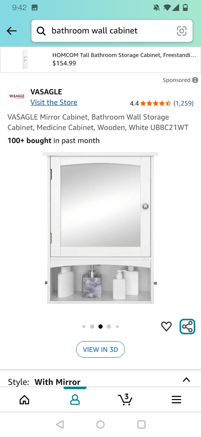 Bathroom Wall Cabinet / Medicine Cabinet with Mirror - photo 2