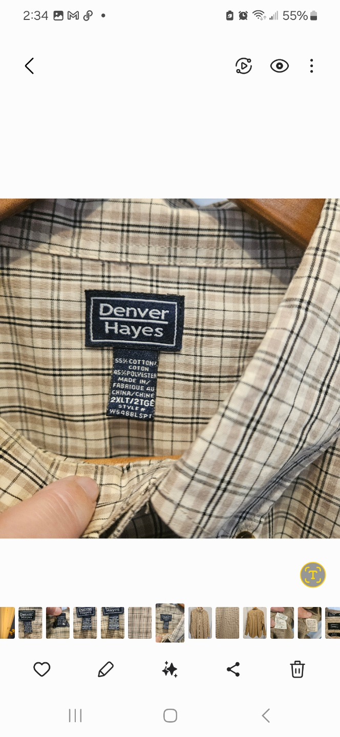 Denver Hayes Men’s Long Sleeve Button Down Size 2XL - photo 2