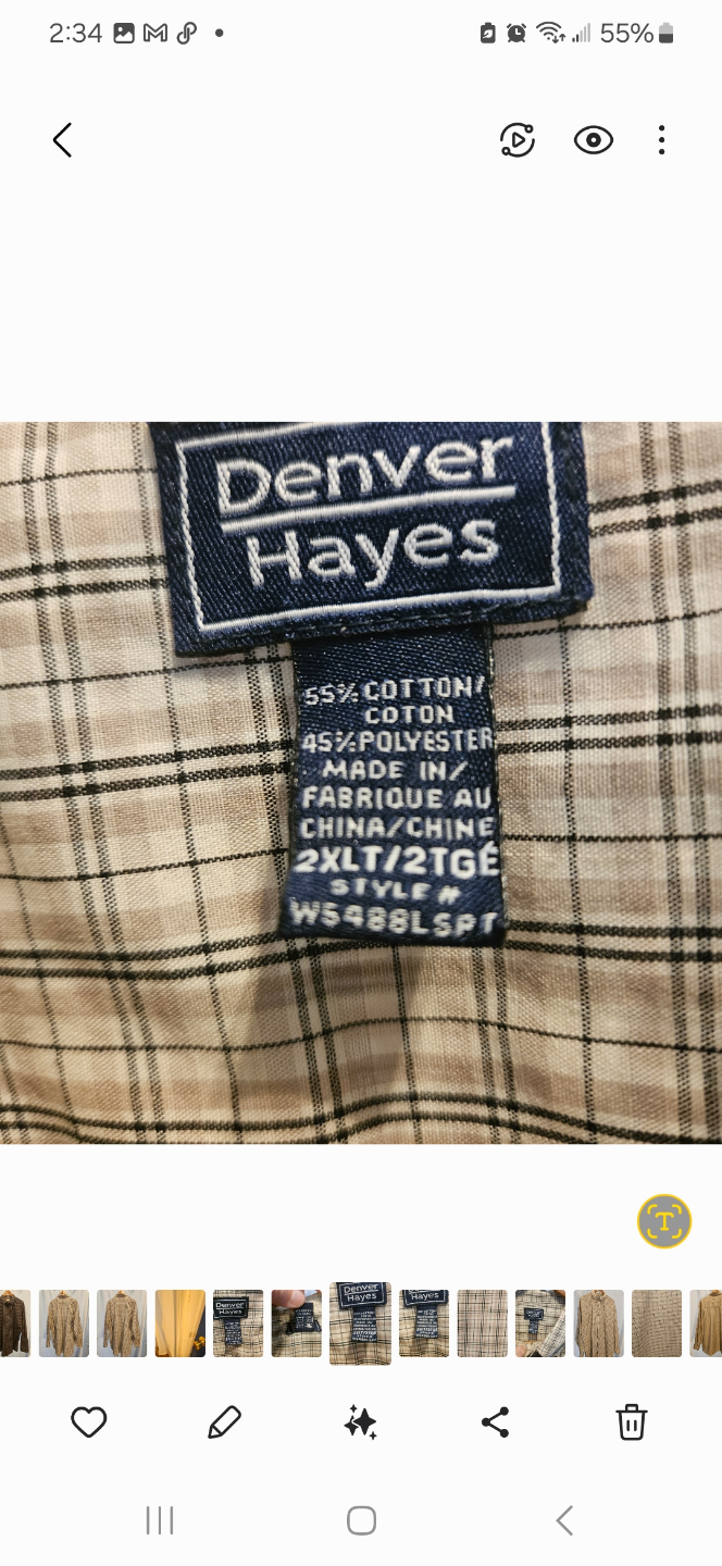 Denver Hayes Men’s Long Sleeve Button Down Size 2XL - photo 4